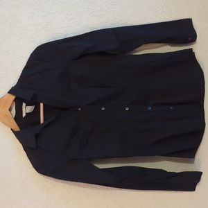 Long sleeve black button down shirt